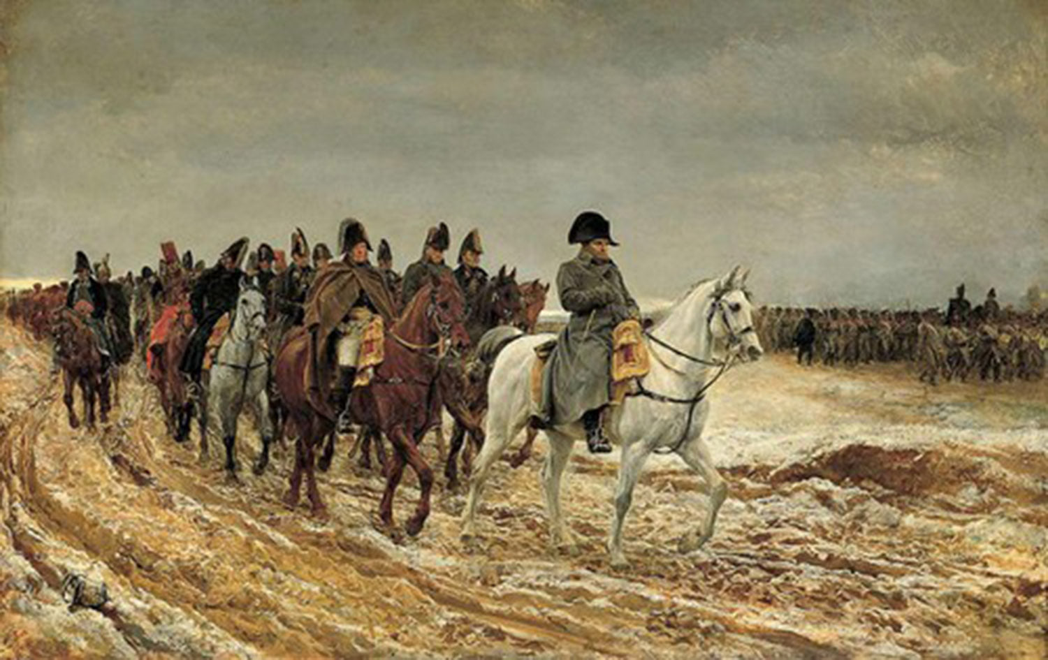 high quality wall art fine art oil painitng handpainted on canvas"Napoleon and his staff are returning after the battle" stunningoilpainting.com