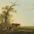 High quality wall art fine art oil painitng handpainted on canvas"Pastureland with cattle " stunningoilpainting.com