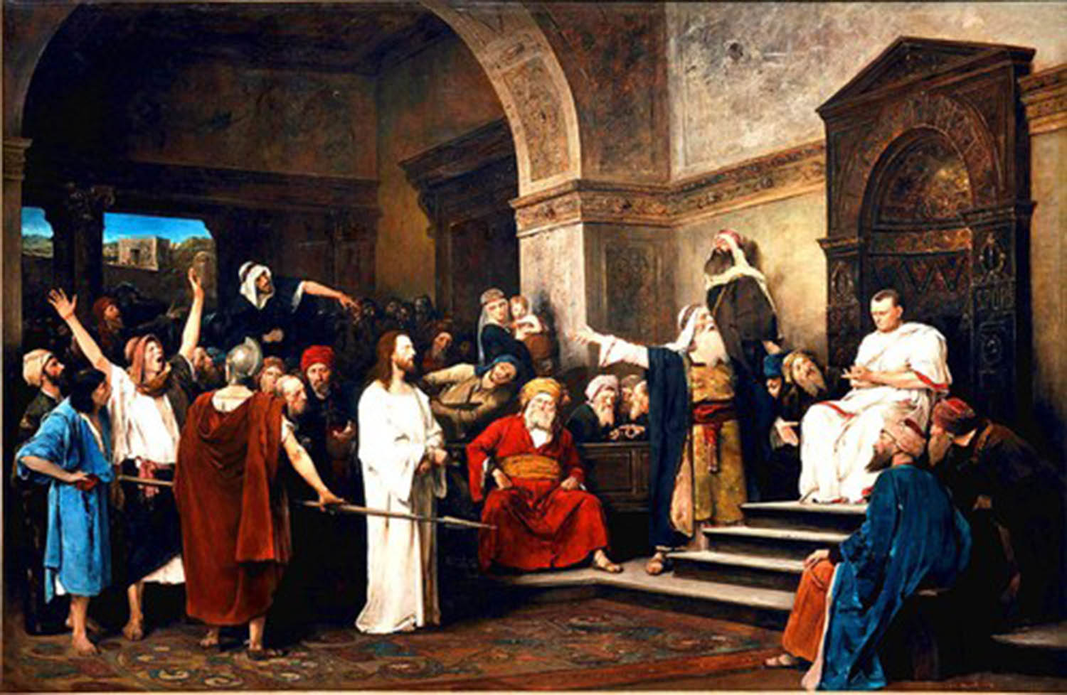 High quality wall art fine art oil painitng handpainted on canvas" christ before pilate " stunningoilpainting.com