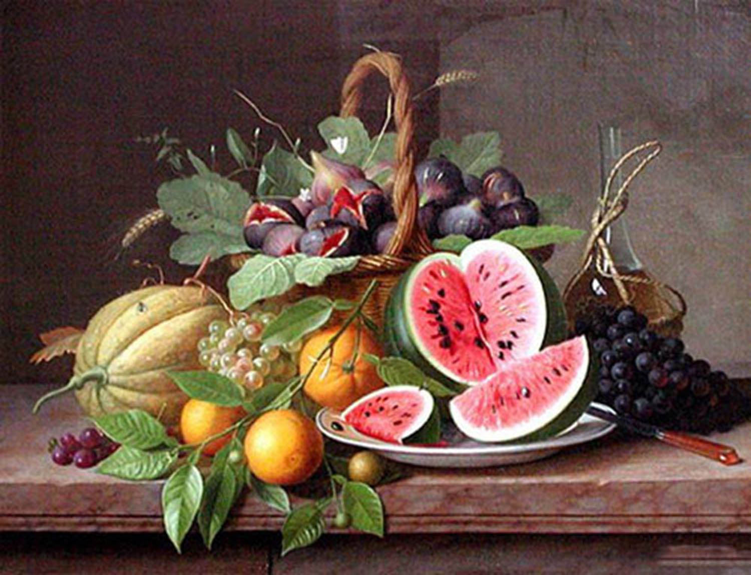 High quality wall art fine art oil painitng handpainted on canvas "Still life with Fruit" stunningoilpainting.com