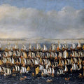 High quality wall art fine art oil painitng handpainted on canvas "The Danish invasion fleet 1676" stunningoilpainting.com