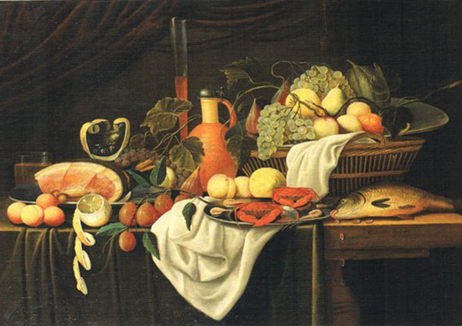 High quality wall art fine art oil painitng handpainted on canvas "Still life on a draped table" stunningoilpainting.com