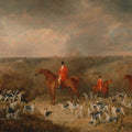 High quality wall art fine art oil painitng handpainted on canvas "The gentlemen riding horses,dogs" stunningoilpainting.com