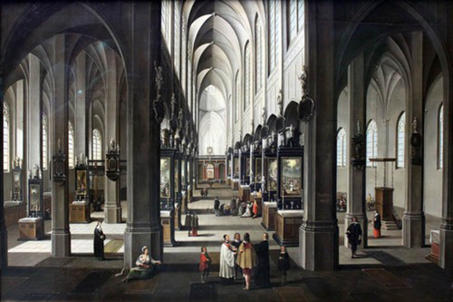 High quality wall art fine art oil painitng handpainted on canvas "Interior of the Antwerp Cathedral " stunningoilpainting.com