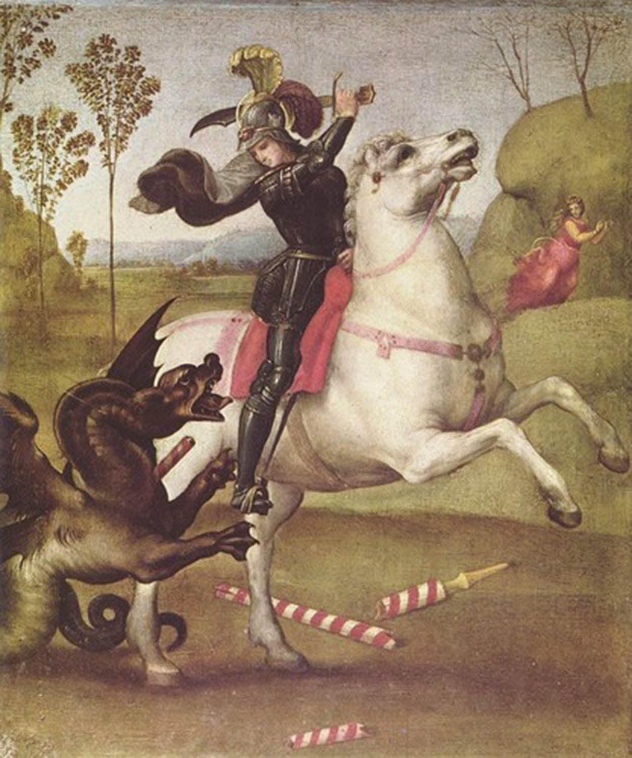 High quality wall art fine art oil painitng handpainted on canvas"george in the fight with the dragon" stunningoilpainting.com