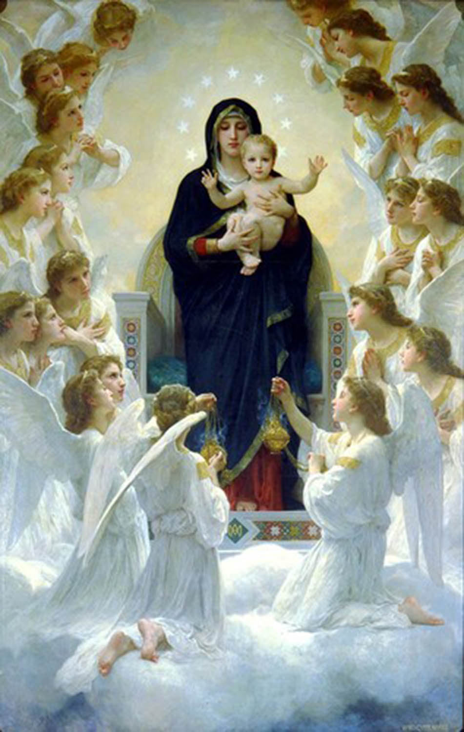 High quality wall art fine art oil painitng handpainted on canvas" the Virgin Mary,baby,angels " stunningoilpainting.com