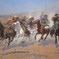 High quality wall art fine art oil painitng handpainted on canvas" A gun battle between the cowboys " stunningoilpainting.com