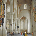 High quality wall art fine art oil painitng handpainted on canvas"The Interior of a Church " stunningoilpainting.com