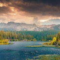 High quality wall art fine art oil painitng handpainted on canvas"mountains ,lake ,forest" stunningoilpainting.com