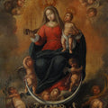 High quality wall art fine art oil painitng handpainted on canvas"the virgin, christ child and angels " stunningoilpainting.com