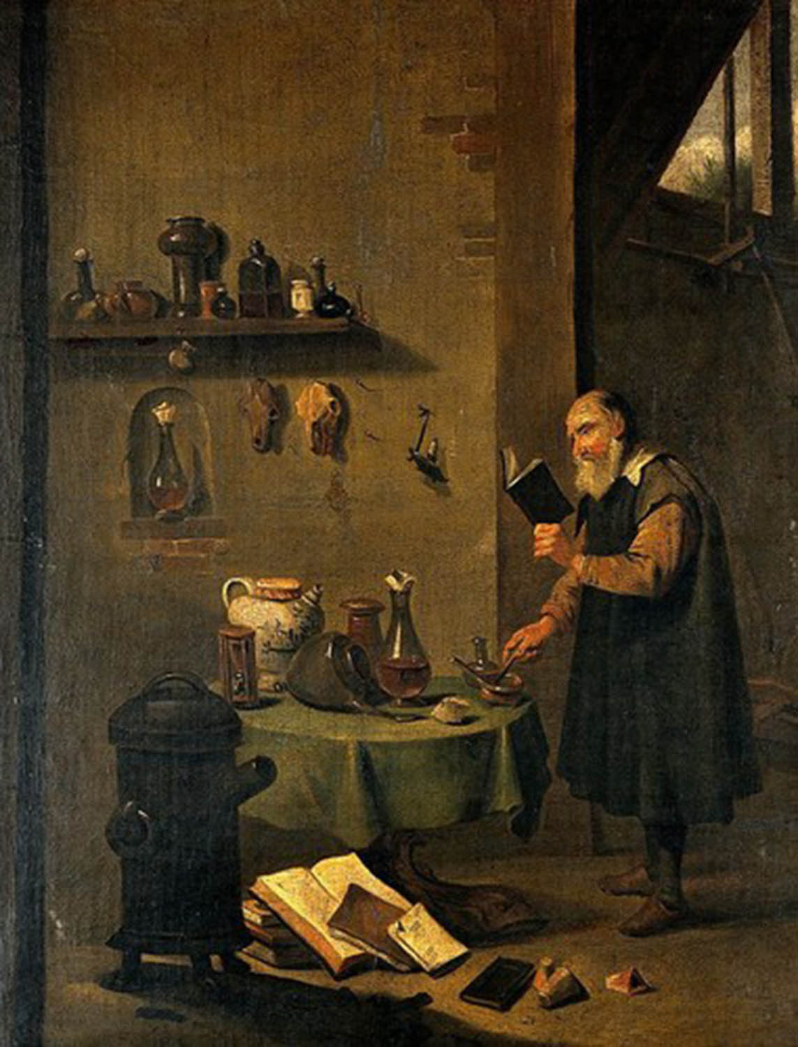 High quality wall art fine art oil painitng handpainted on canvas " An alchemist in his laboratory" stunningoilpainting.com