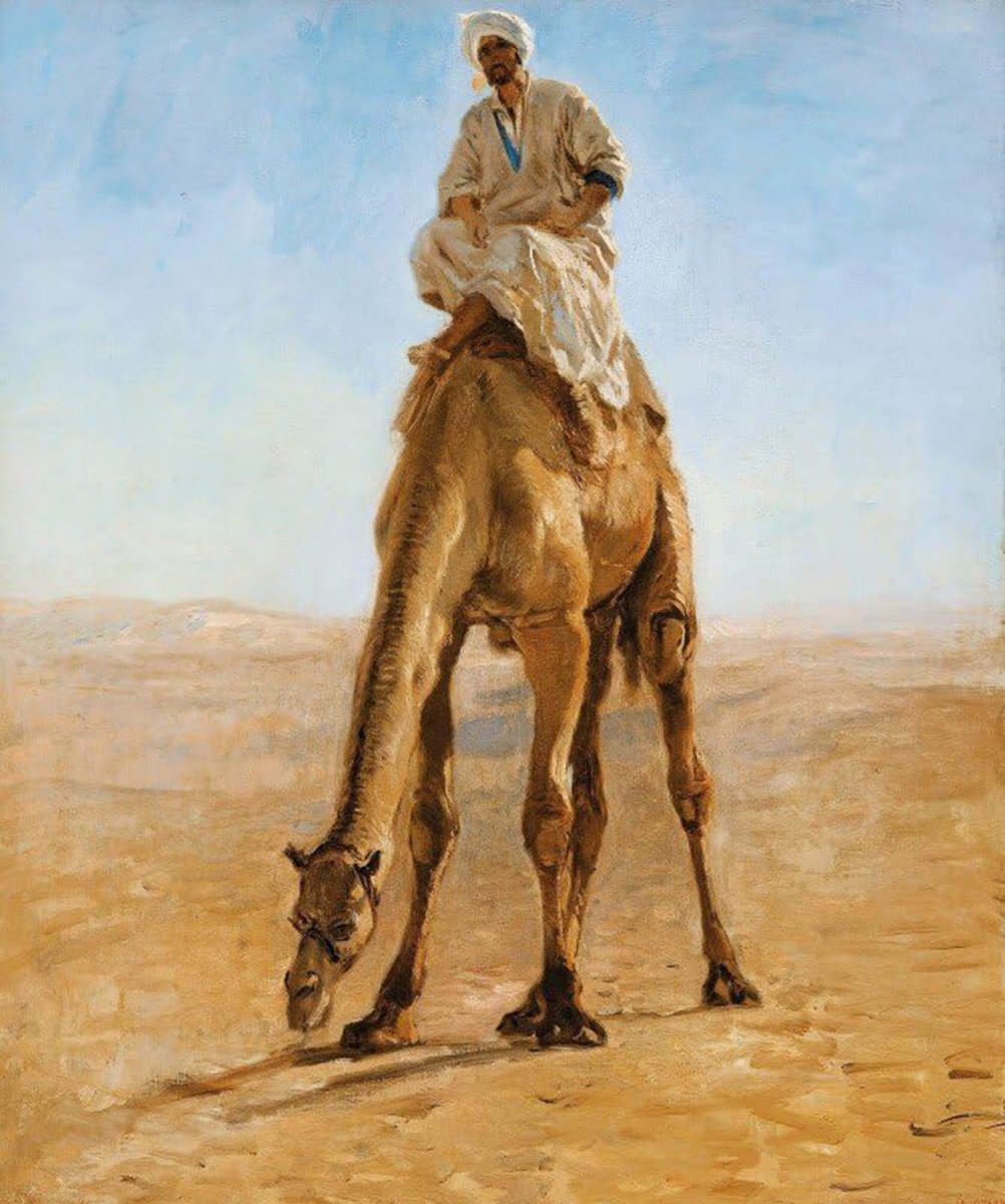 High quality wall art fine art oil painitng handpainted on canvas"Camel Grazing" stunningoilpainting.com