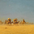 High quality wall art fine art oil painitng handpainted on canvas "Camel Train in the Desert" stunningoilpainting.com