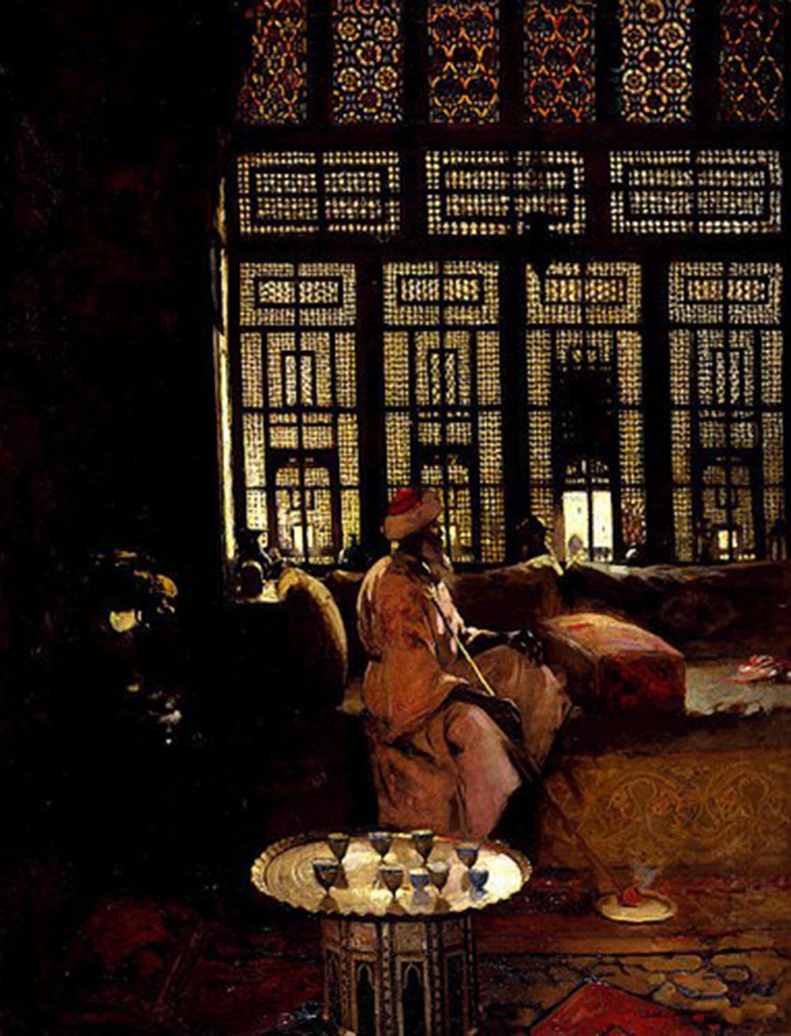 High quality wall art oil painitng handpainted on canvas"An Arab Interior" stunningoilpainting.com