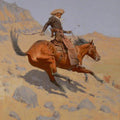 High quality wall art oil painitng handpainted on canvas " The Cowboy riding on a horse " stunningoilpainting.com