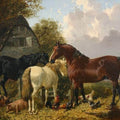 High quality wall art fine art oil painitng handpainted on canvas" A Farmyard Scene" stunningoilpainting.com