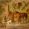 High quality wall art fine art oil painitng handpainted on canvas "horses,dogs,deer,rabbit" stunningoilpainting.com