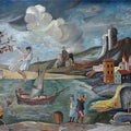 high quality wall art fine art oil painitng handpainted on canvas" Surreal landscape with people" stunningoilpainting.com
