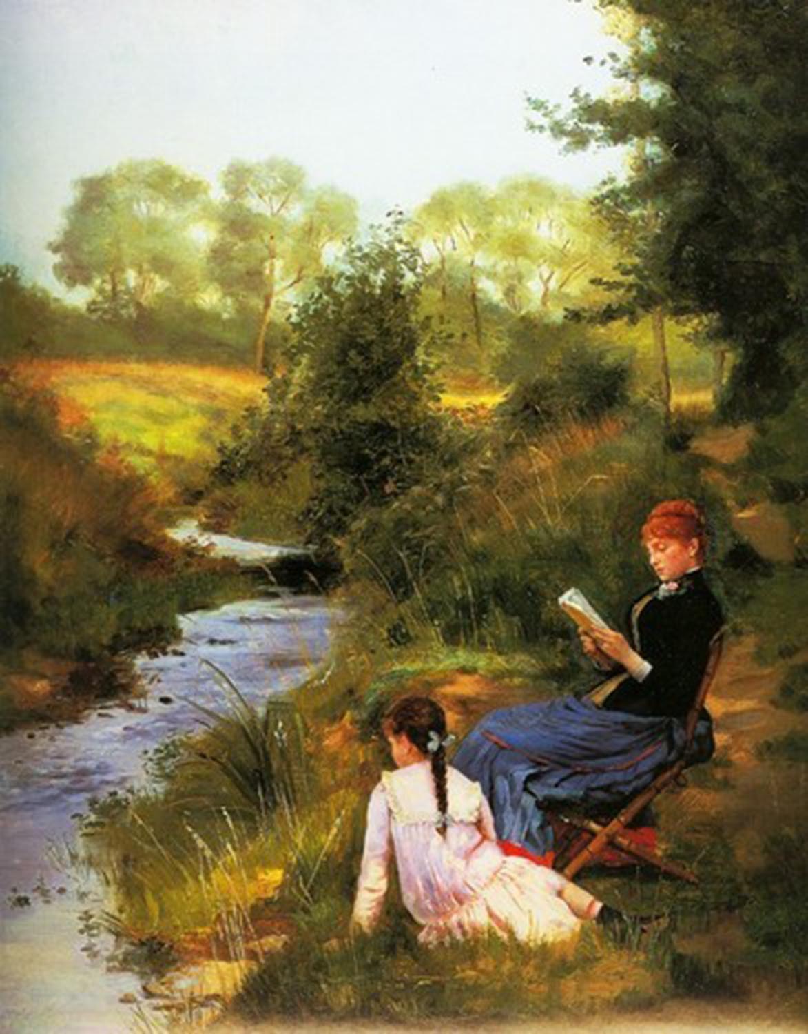 High quality wall art fine art oil painitng handpainted on canvas "A Summer Day" stunningoilpainting.com