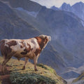 High quality wall art fine art oil painitng handpainted on canvas "Bull in the Alps" stunningoilpainting.com