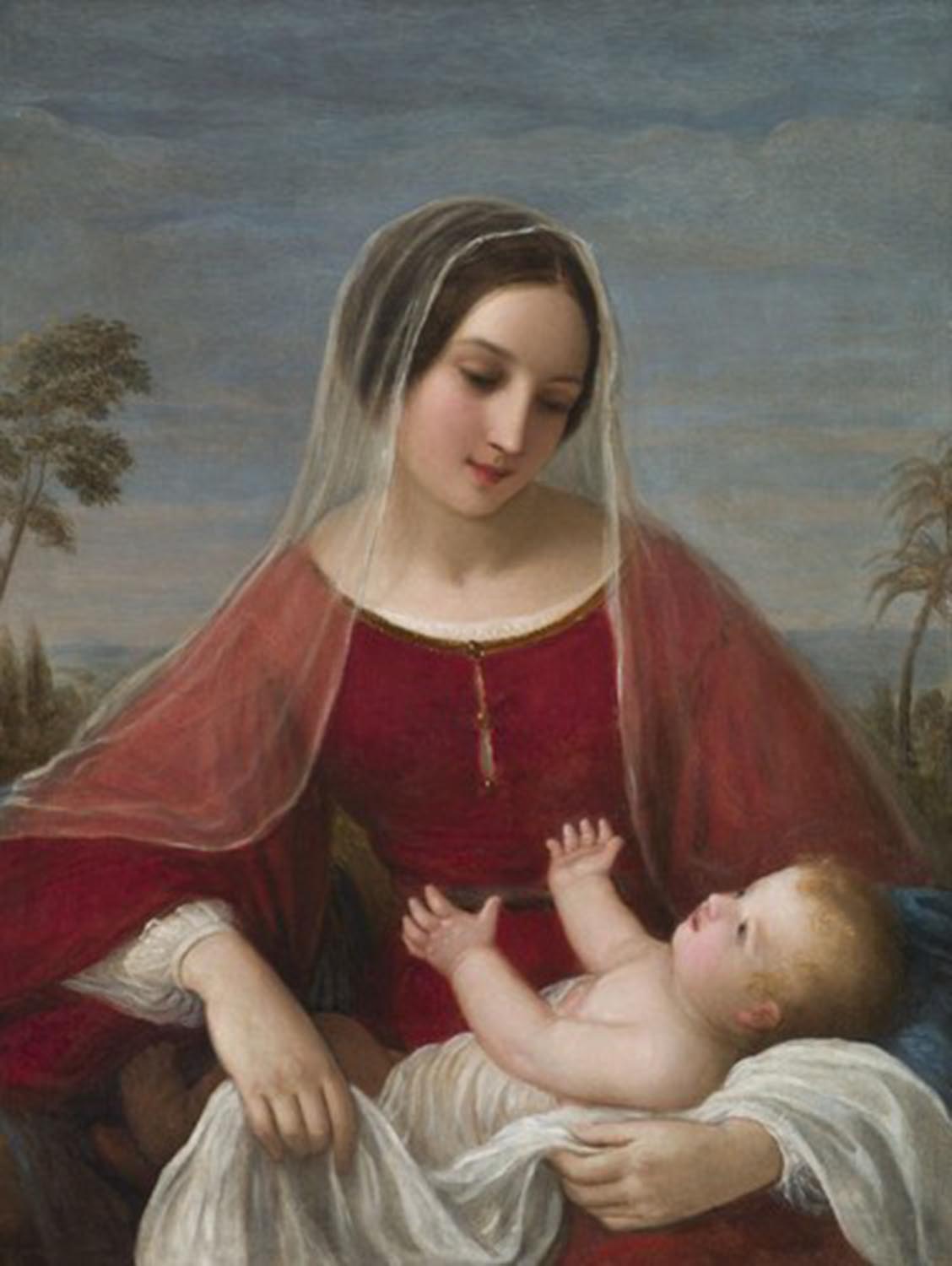 High quality wall art oil painitng handpainted on canvas "Madonna and Child" stunningoilpainting.com