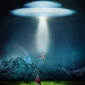 high quality wall art oil painitng handpainted on canvas"a child and UFO " stunningoilpainting.com
