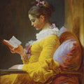 High quality wall art oil painitng handpainted on canvas"a girl reading book" stunningoilpainting.com