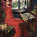 High quality wall art oil painitng handpainted on canvas "Women in textile " stunningoilpainting.com