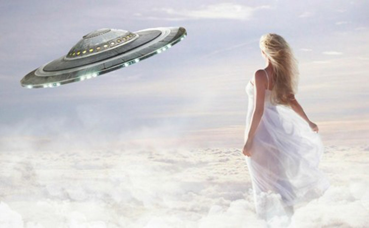 high quality wall art oil painitng handpainted on canvas"a beautiful girl and UFO“ stunningoilpainting.com