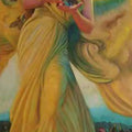 High quality wall art oil painitng handpainted on canvasa "woman with birds " stunningoilpainting.com