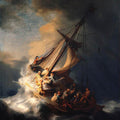 High quality wall art fine art oil painitng handpainted on canvas"The Storm on the Sea " stunningoilpainting.com
