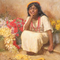 High quality wall art oil painitng handpainted on canvasa"a little girl and flowers" stunningoilpainting.com