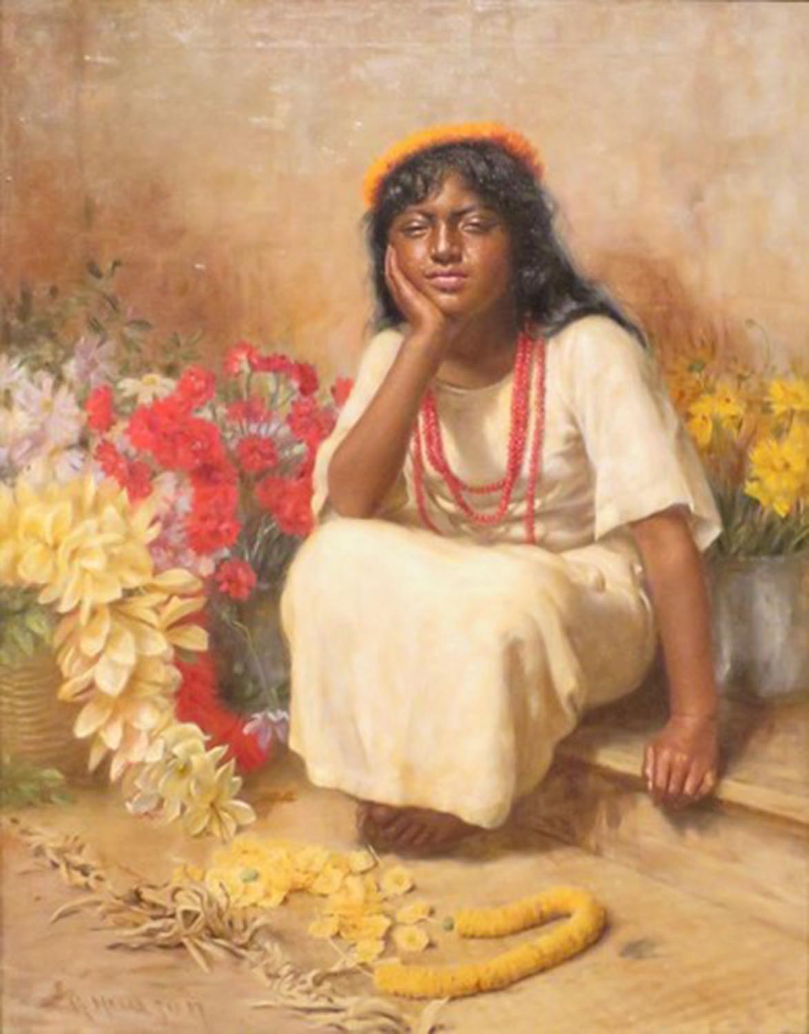 High quality wall art oil painitng handpainted on canvasa"a little girl and flowers" stunningoilpainting.com