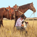 high quality wall art oil painitng handpainted on canvasa" cowboy,horse,dog" stunningoilpainting.com