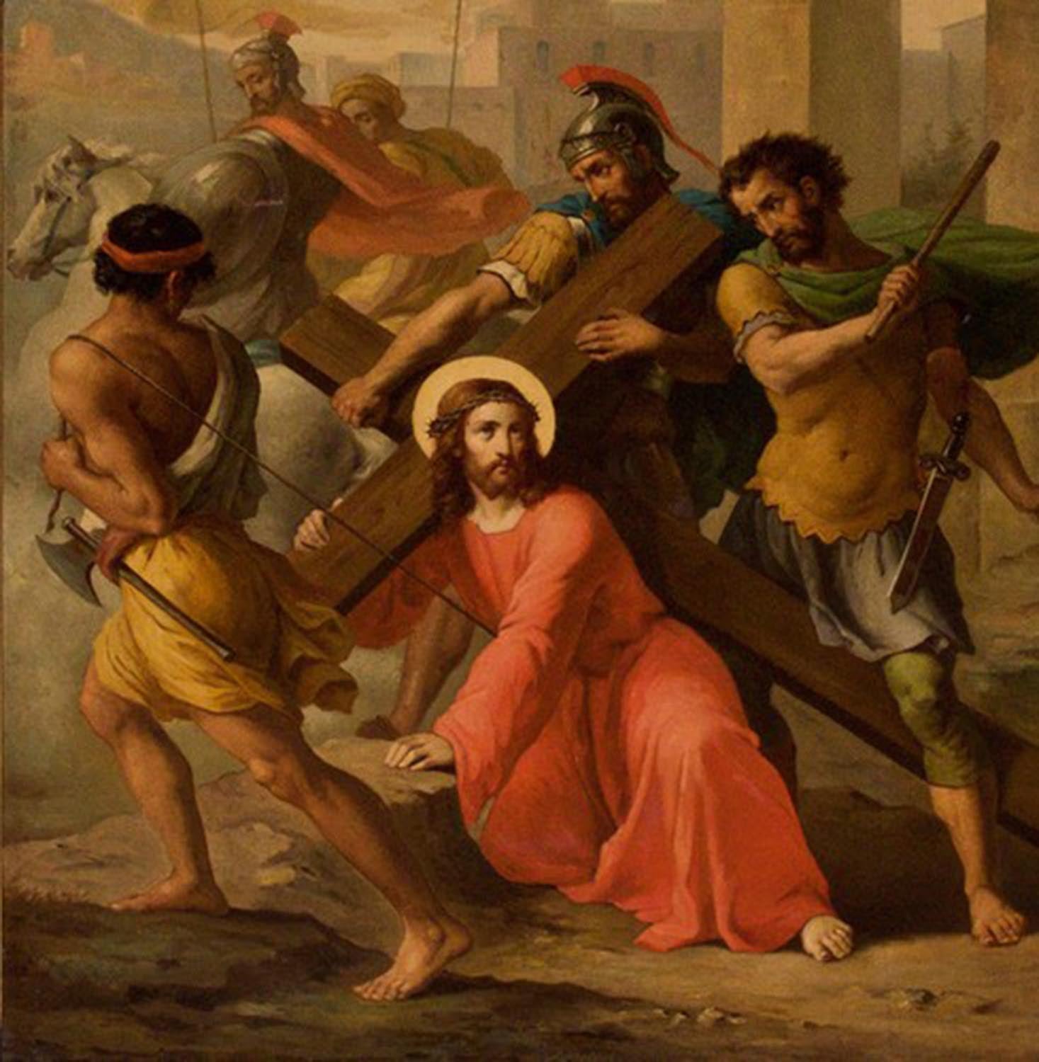 High quality wall art oil painitng handpainted on canvasa"Jesus' crucifixion" stunningoilpainting.com