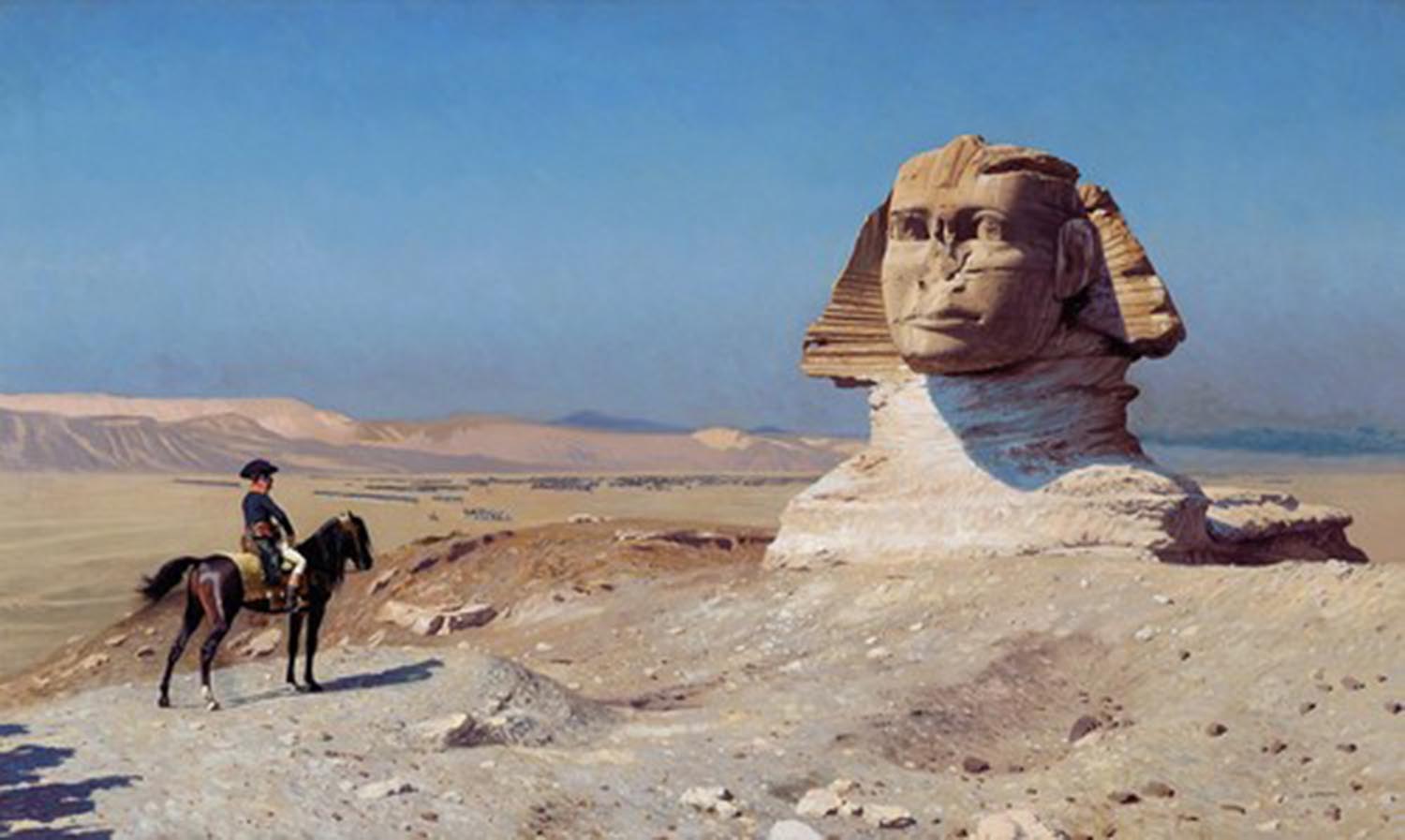 high quality wall art oil painitng handpainted on canvas"Bonaparte's Sphinx " stunningoilpainting.com