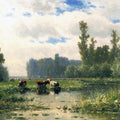 High quality wall art oil painitng handpainted on canvas"Cows at the waterside" stunningoilpainting.com
