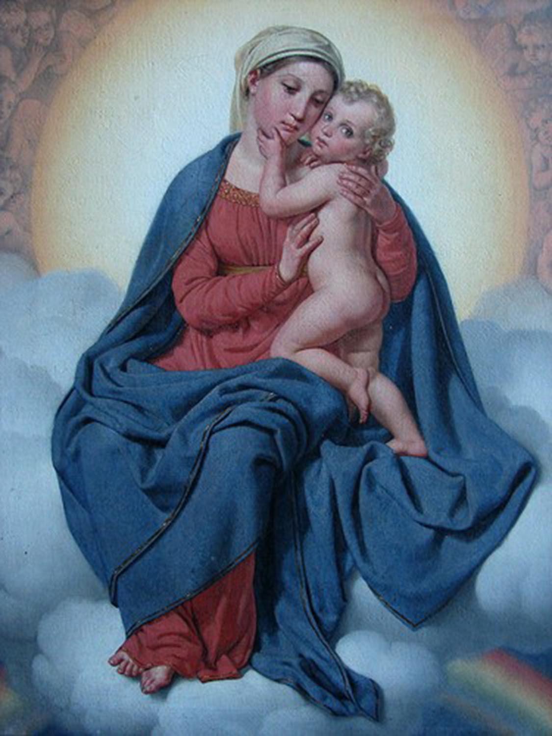 High quality wall art fine art oil painitng handpainted on canvas "Madonna and child" stunningoilpainting.com