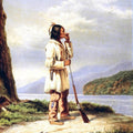 High quality wall art fine art oil painitng handpainted on canvas "Hunter Calling a Moose " stunningoilpainting.com