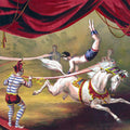 High quality wall art fine art oil painitng handpainted on canvas"Circus Horse Acrobat " stunningoilpainting.com