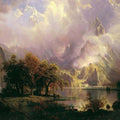 High quality wall art fine art oil painitng handpainted on canvas"Rocky Mountain Landscape" stunningoilpainting.com