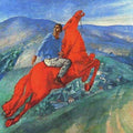 High quality wall art fine art oil painitng handpainted on canvas"The rider on the red horse" stunningoilpainting.com