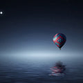 High quality wall art fine art oil painitng handpainted on canvas"balloon,moon,Seascape" stunningoilpainting.com