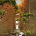 High quality wall art fine art oil painitng handpainted on canvas "trees,buildings" stunningoilpainting.com