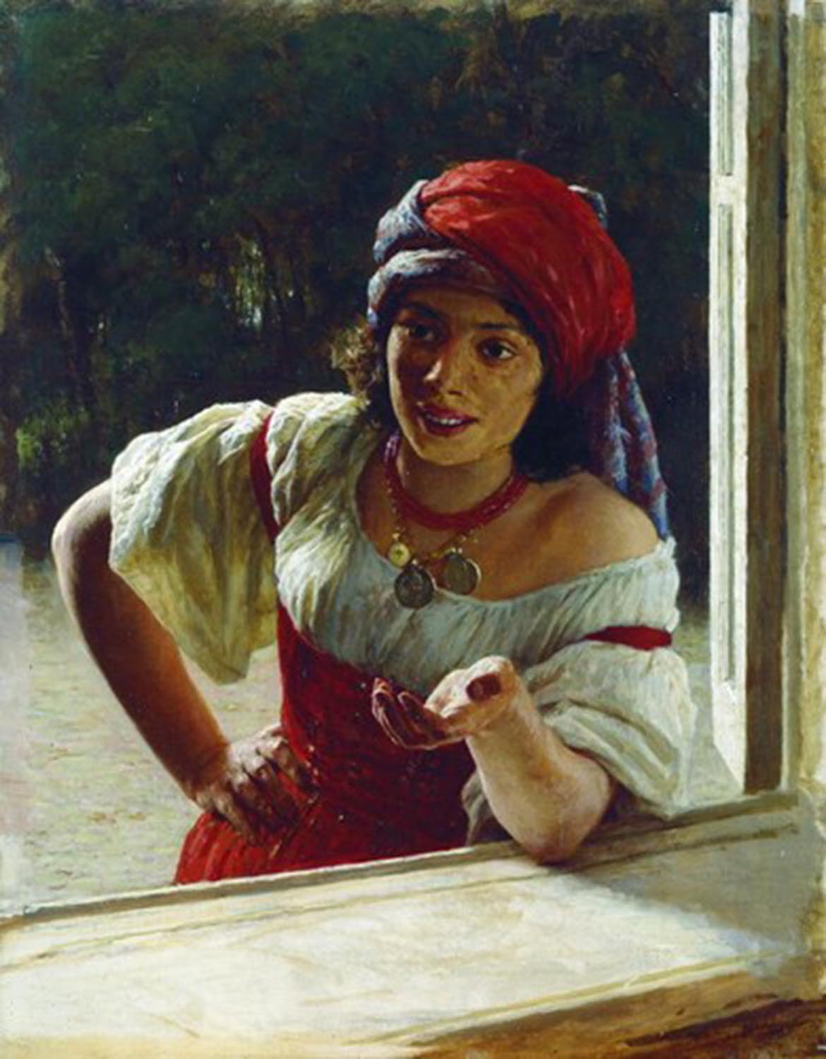 High quality wall art fine art oil painitng handpainted on canvas"gypsy woman" stunningoilpainting.com