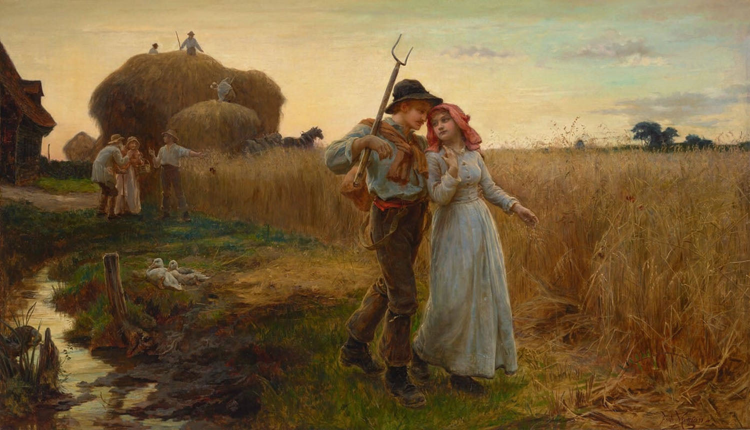 high quality wall art fine art oil painitng handpainted on canvas "The farmers in the fields " stunningoilpainting.com