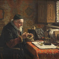 High quality wall art fine art oil painitng handpainted on canvas "The coin collector " stunningoilpainting.com