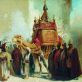 High quality wall art fine art oil painitng handpainted on canvas "The transfer of the sacred carpet from Mecca to Cairo " stunningoilpainting.com