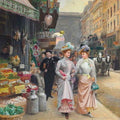High quality wall art fine art oil painitng handpainted on canvas "An elegant walk" stunningoilpainting.com