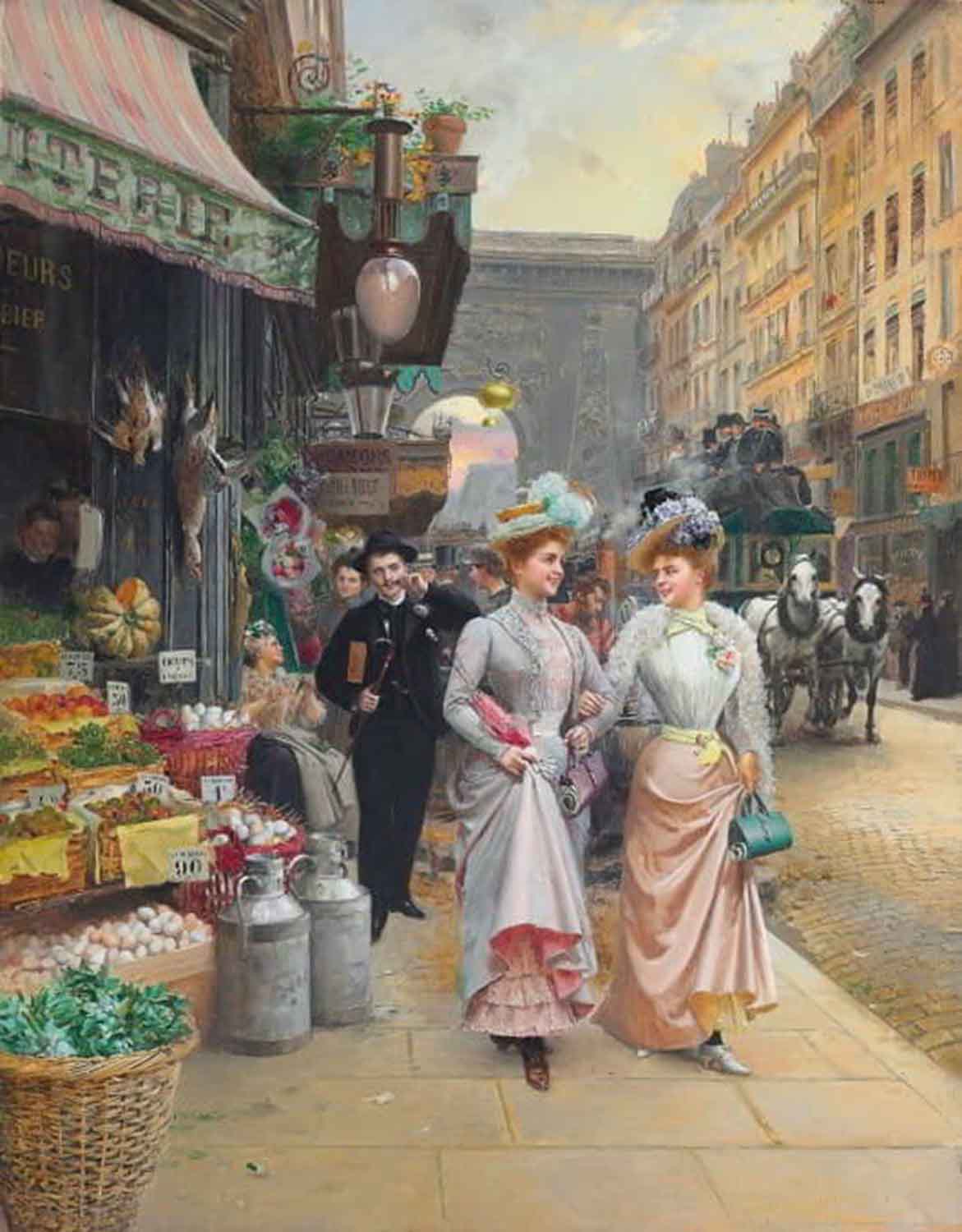 High quality wall art fine art oil painitng handpainted on canvas "An elegant walk" stunningoilpainting.com